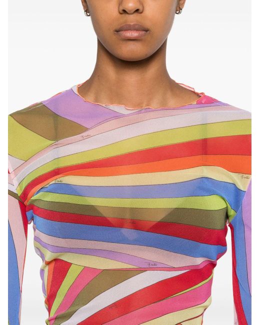 Emilio Pucci Red Iride-Print Top