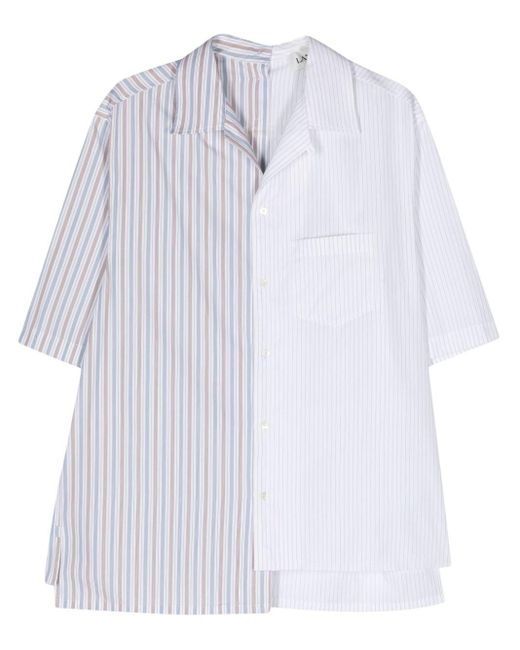Chemise à rayures asymétriques Lanvin pour homme en coloris White