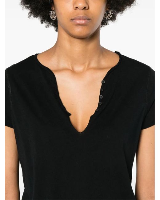 Zadig & Voltaire Black Tuni Henley T-Shirt