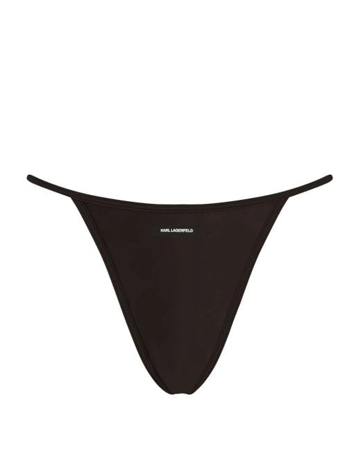 Karl Lagerfeld Black Logo Satin Briefs