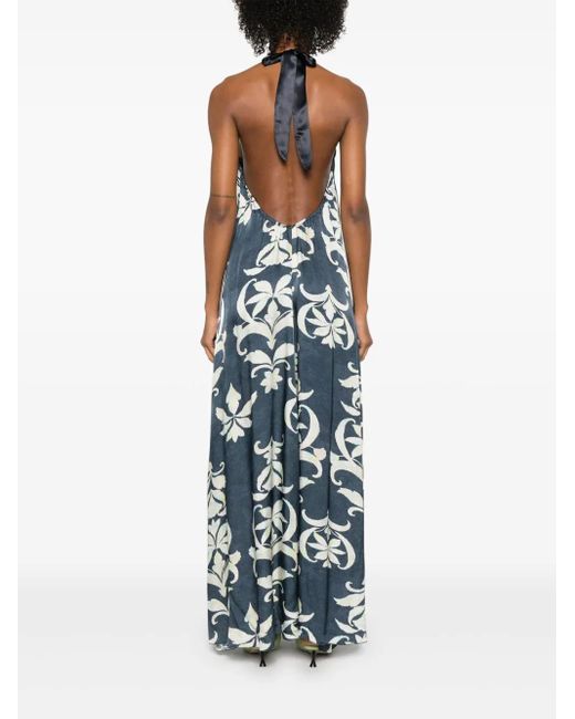 Forte Forte Maxi-Jurk Met Bloemenprint in het Blue