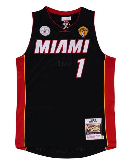 Mitchell & Ness Black Road Finals Jersey "Nba Miami Heat 2012 Chris Bosh" T-Shirt for men