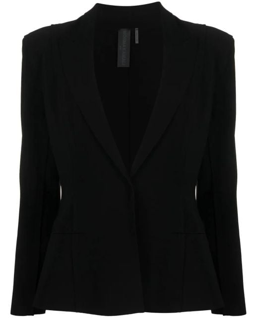 Norma Kamali Black Single-Breasted Tailored Blazer