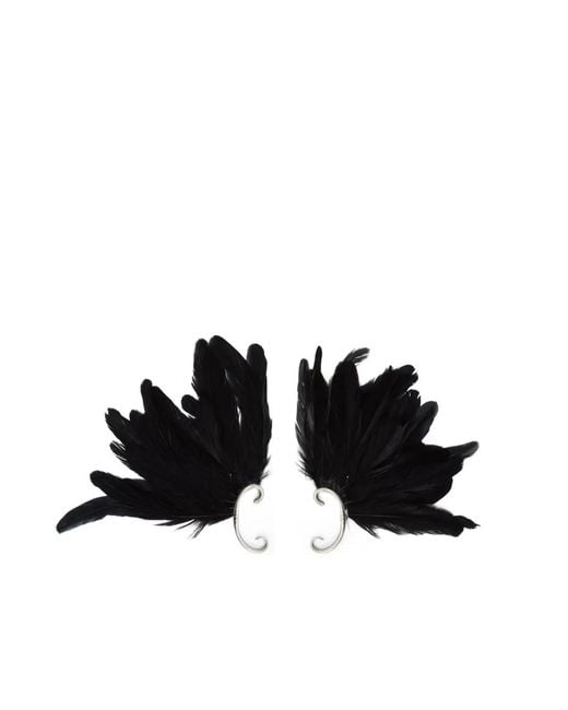 Ann Demeulemeester Black Tona Feather Ear Cuff