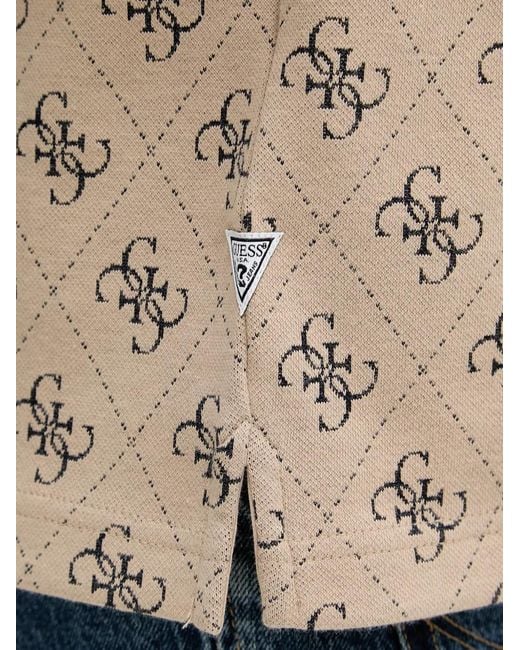 Guess Blue Polo À Motif Monogrammé for men