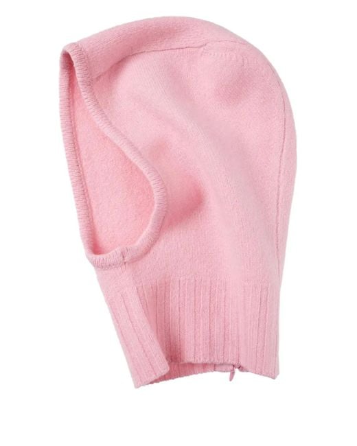 Jil Sander Pink Ribbed-Detail Balaclava for men