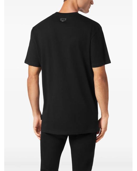 Philipp Plein Black Ss Chrome T-Shirt for men