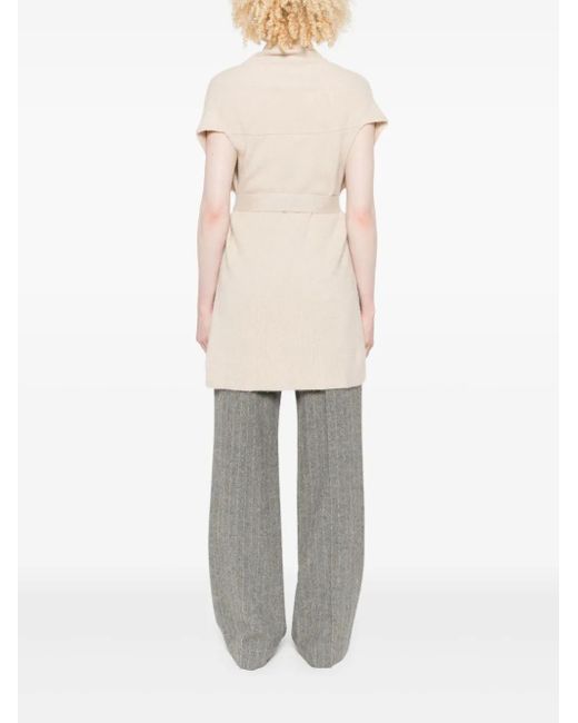 Joseph Natural Belted Sleeveless Cardigan