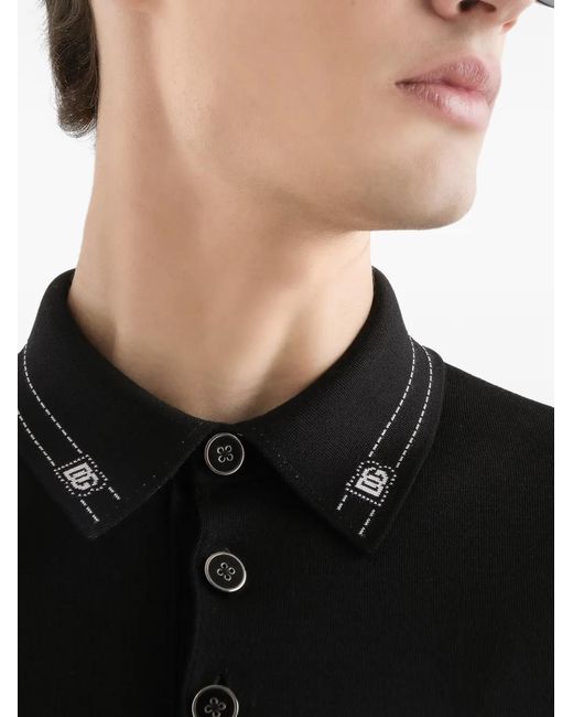 Dolce & Gabbana Black Short-Sleeve Polo Shirt for men