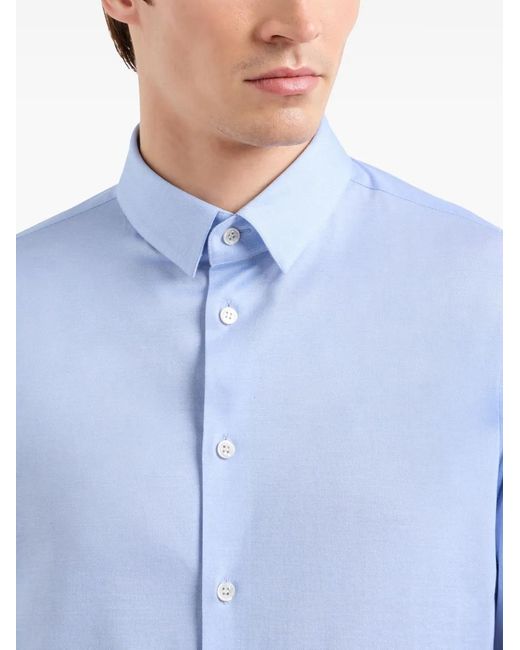 Giorgio Armani Blue Cotton Shirt for men
