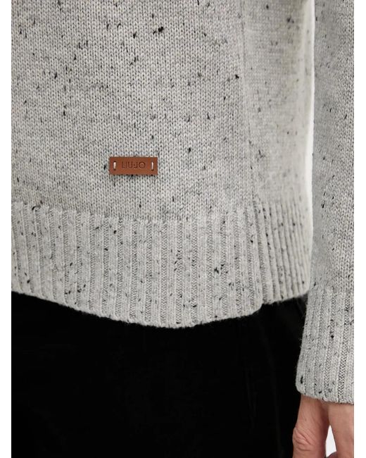 Liu Jo Gray Half-Zip Sweater for men