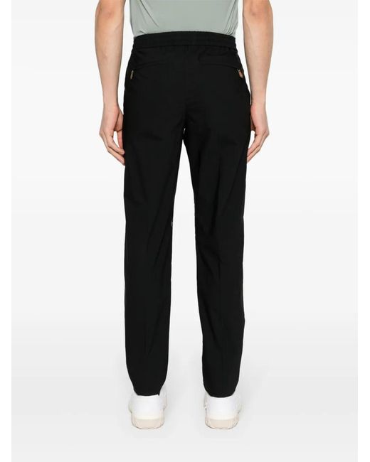 PT Torino Black Mid-Rise Tapered Chinos for men