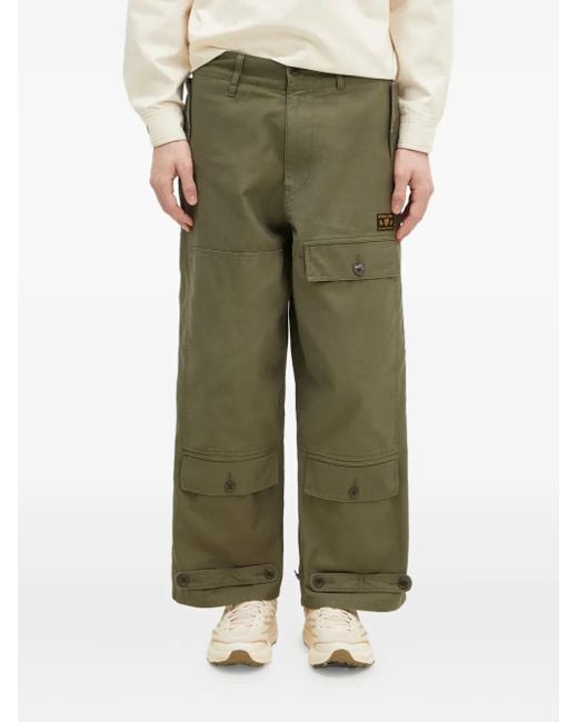 Human Made Green Multi-Pocket Cargo Trousers for men