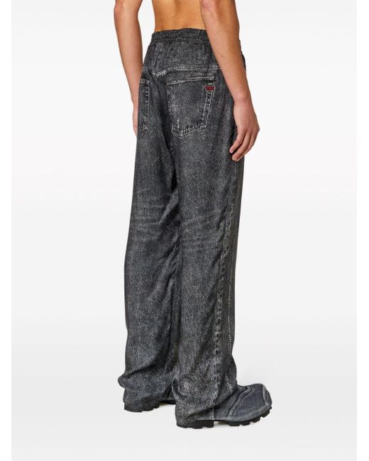 Pantalones de chándal P-Alston con estampado vaquero DIESEL de hombre de color Gray