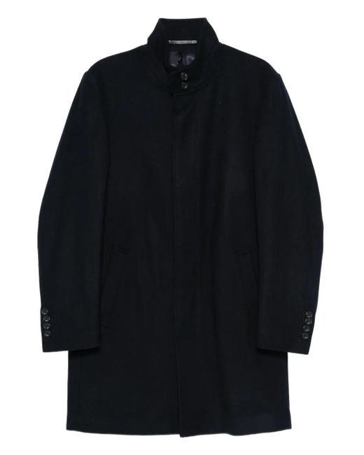 Karl Lagerfeld Blue Wool Blend Single Breasted Coat for men