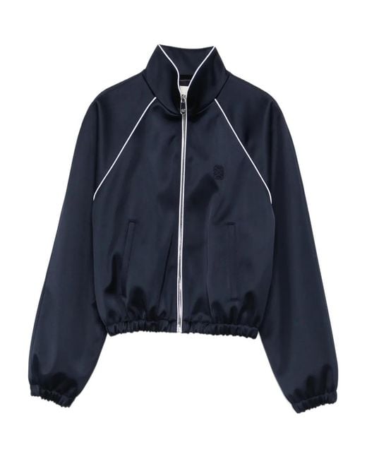 Sandro Blue Piped-Trim Zipped Jacket