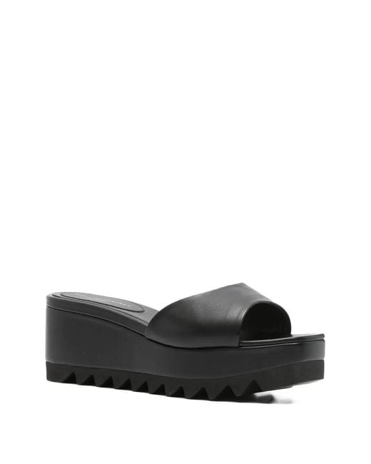 Stella McCartney Black Square-Toe Sandals