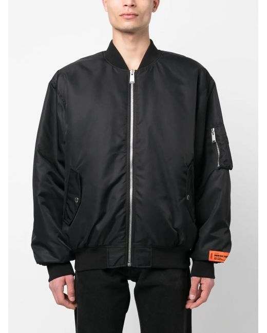 Heron Preston Black Padlock-patch Bomber Jacket for men