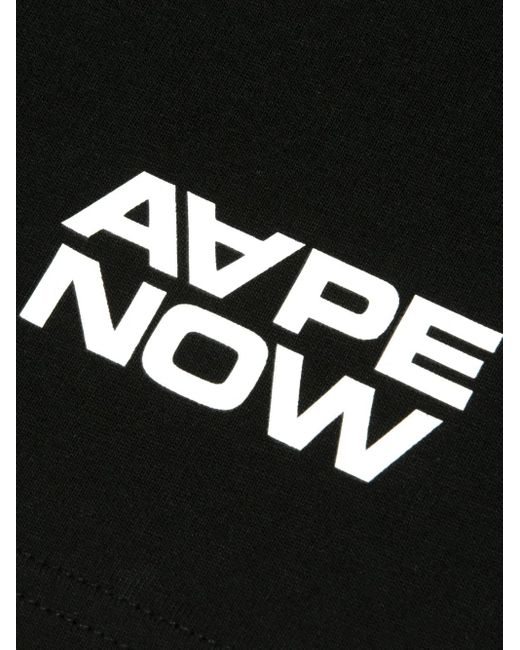 Aape By A Bathing Ape Black Logo-Print T-Shirt for men