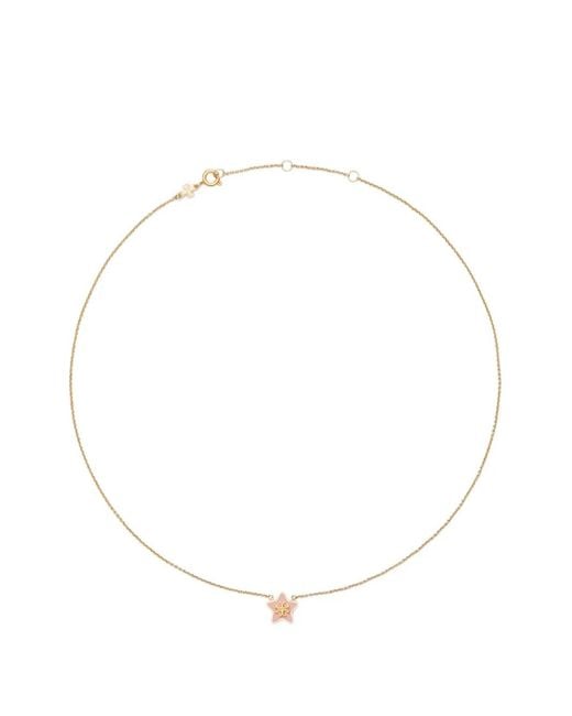 Tory Burch White Forget Me Not Star-Pendant Necklace