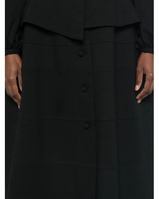 Aganovich Black Panelled Midi Skirt