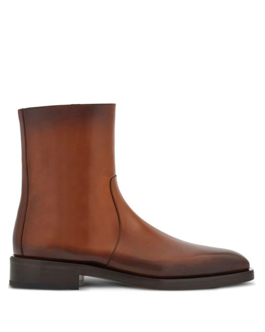 Ferragamo Brown Two-tone Ankle Boots for men