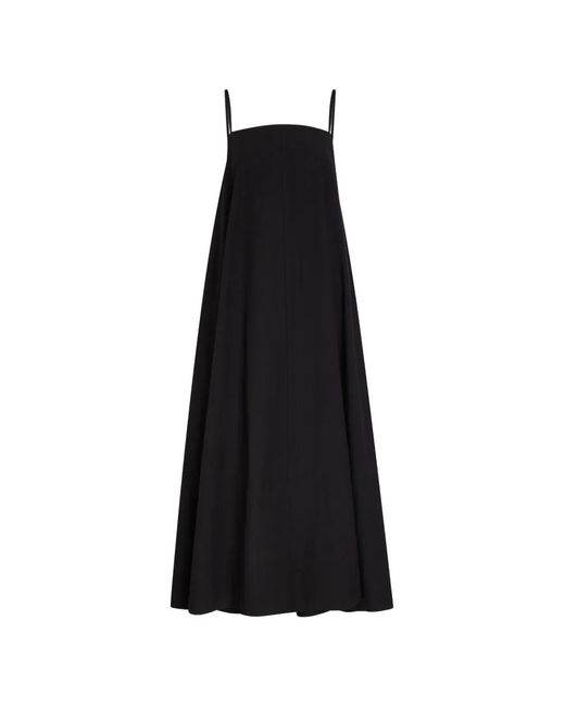 Studio Nicholson Black Spaghetti-Strap Flared Midi Dress