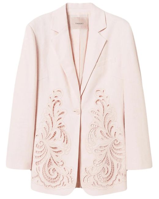 Twinset Pink Embroidered Blazer