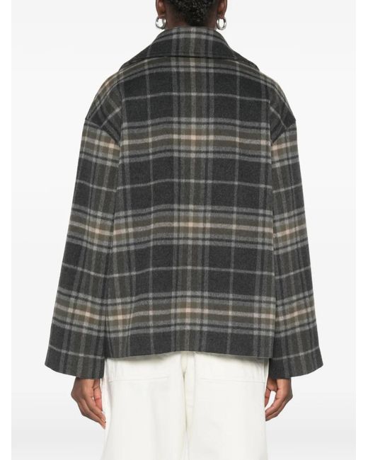 Bompard Black Tartan Double-Breasted Jacket