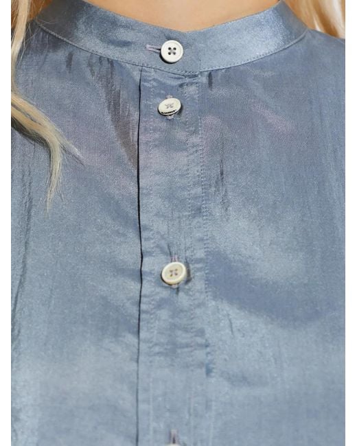 Jil Sander Blue Side-Slit Shirt Dress