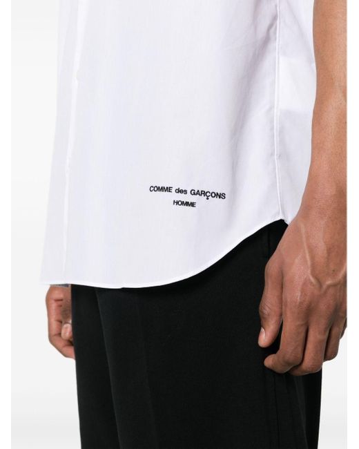 Comme des Garçons Katoenen Overhemd Met Geborduurd Logo in het White voor heren