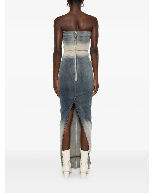 Rick Owens ストラップレス デニムドレス Blue