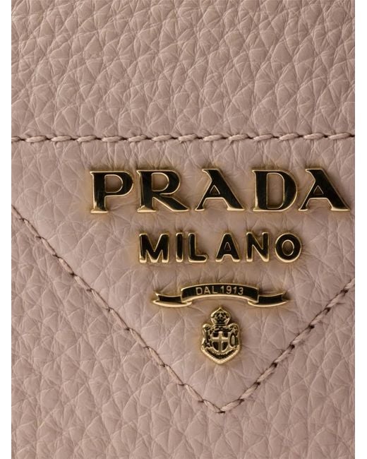 Prada Gray Leather Shoulder Bag