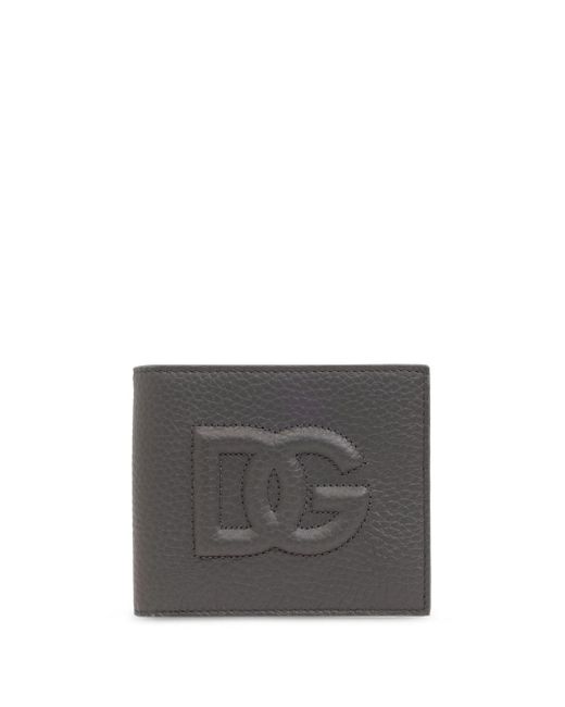 Dolce & Gabbana Gray Logo-embossed Leather Wallet for men