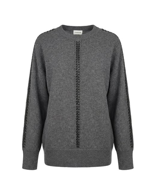 P.A.R.O.S.H. Gray Pullover Mit Flechtdetail