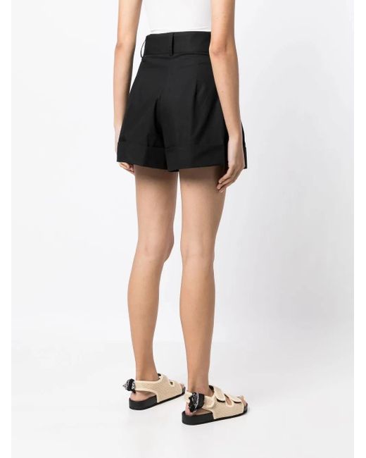 Short Plissé À Taille Haute Bambah en coloris Black