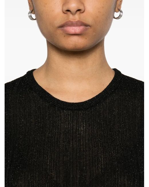Majestic Filatures Black Crew-Neck T-Shirt