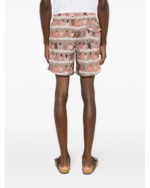 Amir Slama Brown Graphic-Print Shorts for men