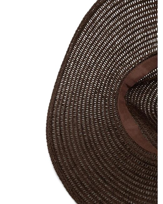 Liu Jo Brown Studded Wide-Brim Hat