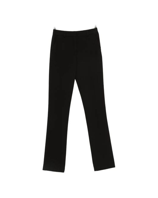 Patrizia Pepe Black Logo-Plaque Tailored Trousers
