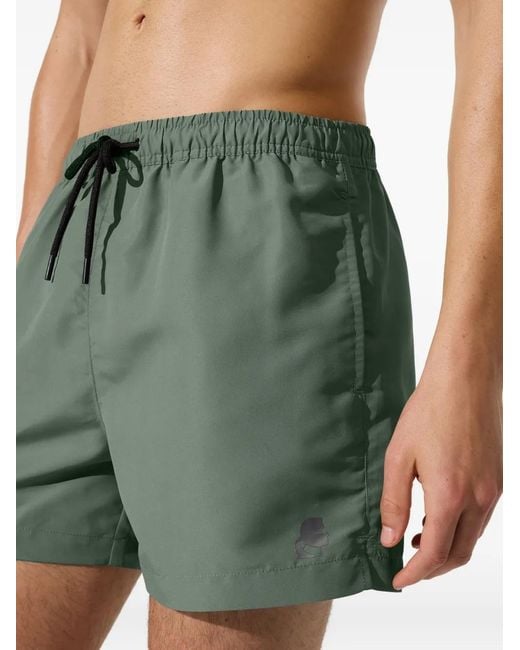 Karl Lagerfeld Green Drawstring Swim Shorts for men