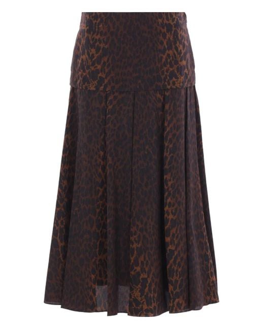 Balenciaga レオパード プリーツスカート Brown