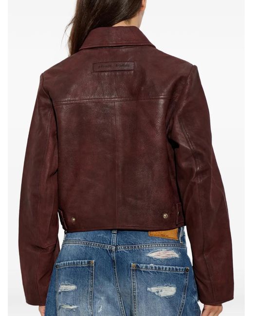 Samsøe & Samsøe Brown Sashiva Leather Jacket