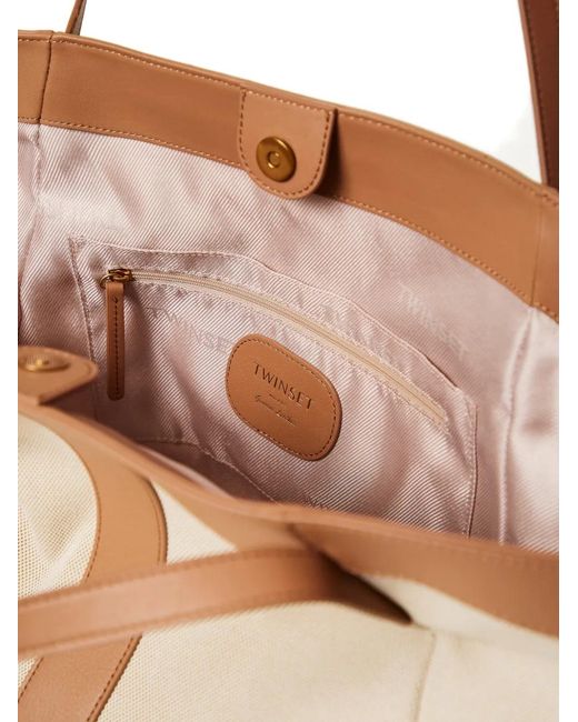 Twinset White Embossed-logo Tote Bag