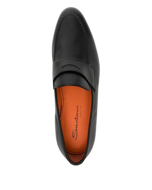 Santoni Black Meraviglia Loafers for men