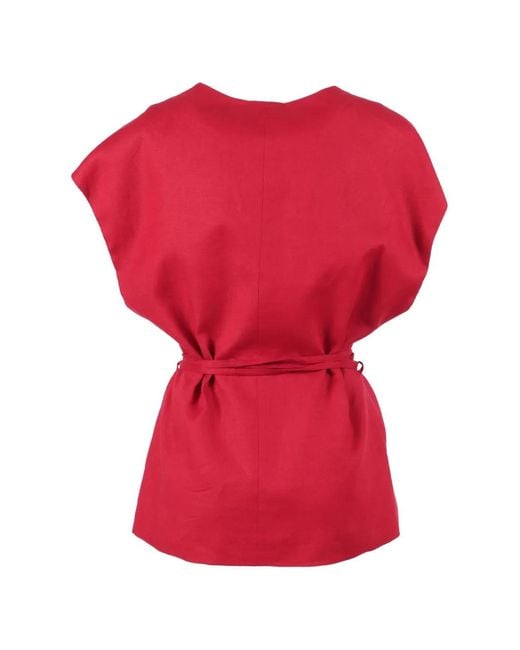 Clips Red Belted Wrap Jacket