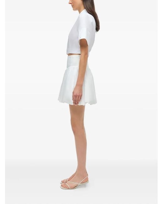 Jonathan Simkhai White Pippa Bubble-Hem Mini Skirt