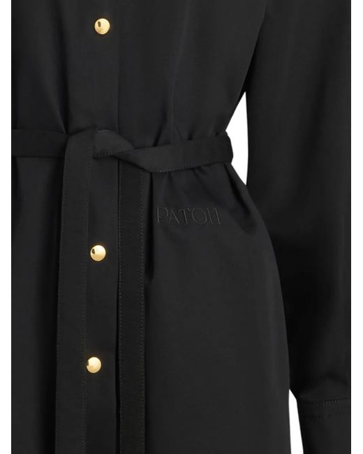 Patou Black Belted Shirt Mini Dress