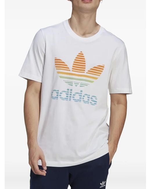Adidas White Ombre Trefoil T-Shirt for men