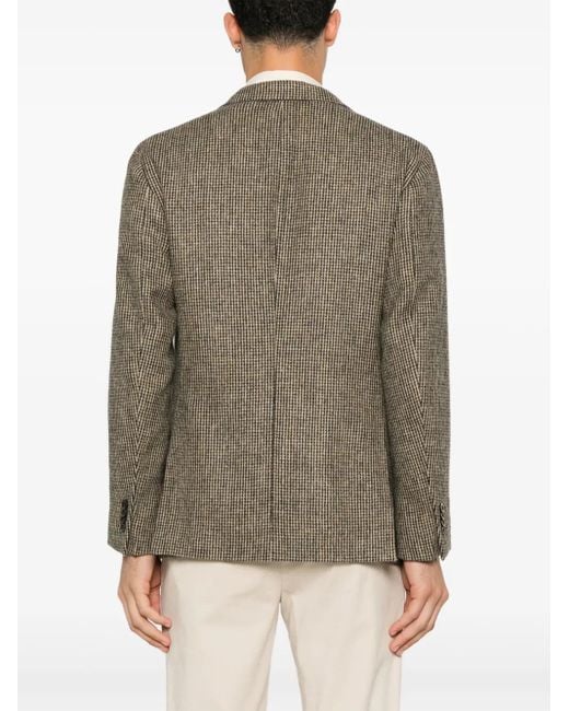 Boglioli Brown Monogram-Jacquard Blazer for men